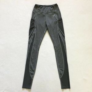 Gymshark Gray Mesh Sleek Sculpture Dry Full Length High Rise Legging Pant XS